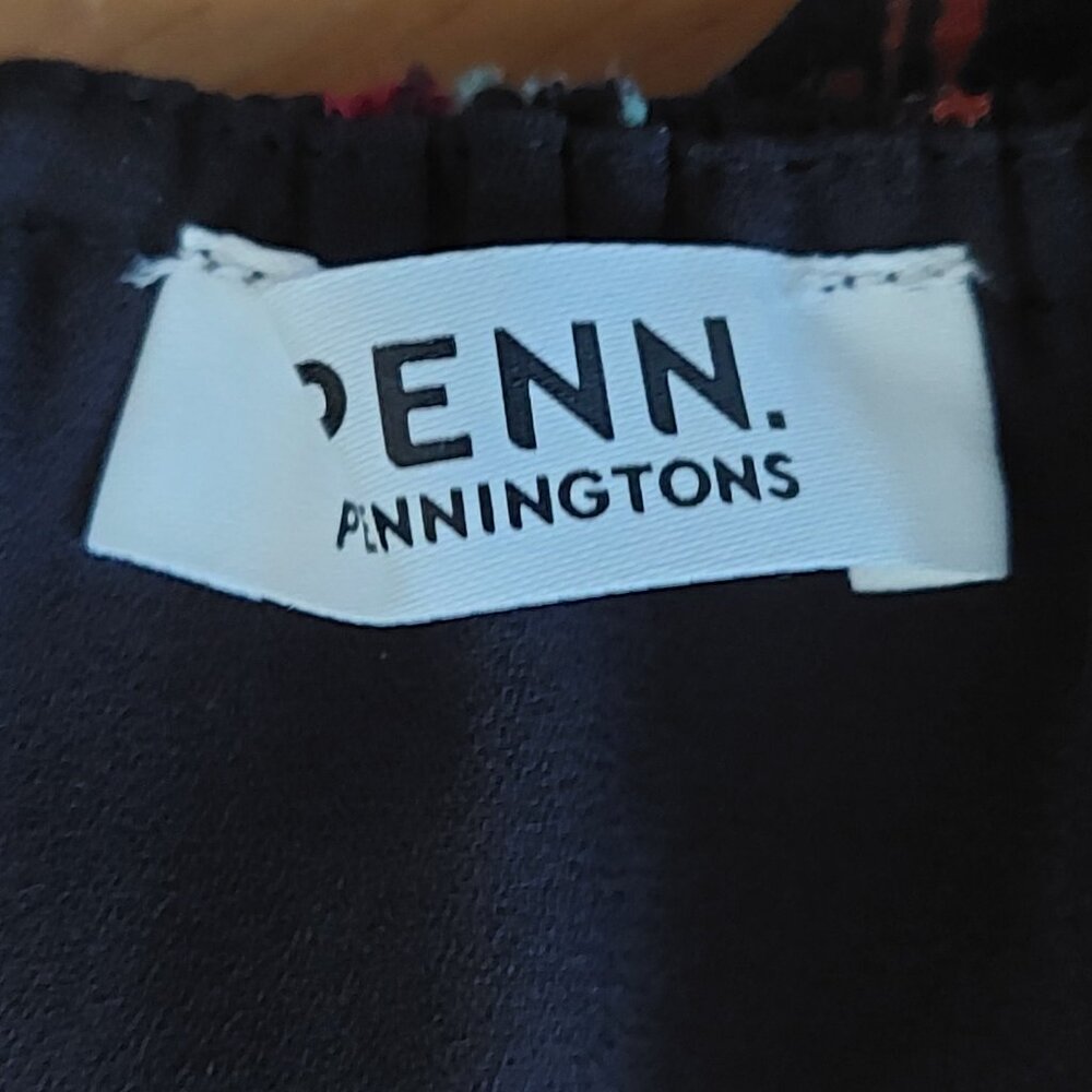 Pennington's Black w/Floral Square-Neck Blouse with Balloon Sleeves Plus Size 4X - Picture 7 of 12